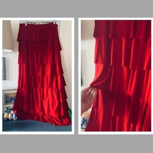 Red Ruffle Skirt